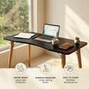 40 Modern Computer Desk Black Study Writing Table with 15 Arc Rounded Corners & Angled Wooden Leg Support for Enhanced Stability, Desk for Home Office, Gaming, Laptop & Workstation