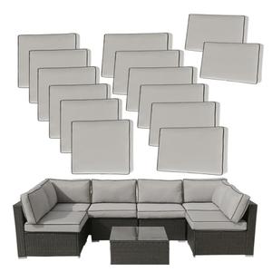 14Pieces Patio Cushion Covers Replacement Outdoor Couch Covers Splashproof UV-Resistant Furniture Cushion Sofa Slipcovers Set with Zippers,Cover Only 25.6x25.6x3.9inch