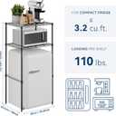 2-Tier Mini Fridge and Microwave Storage Shelf,Adjustable Height Metal Small Refrigerator Stand,110 lbs Capacity per Shelf, Max 220 lbs Total for Kitchen, Office, and Dorms,24" L x 18" D x 52" H