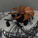 LEDIARY 20" Caged Ceiling Fans with Lights and Remote, Flush Mount Bladeless Ceiling Fan Low Profile, Small Farmhouse Industrial Enclosed Ceiling Fan with Light for Bedroom, Kitchen, Indoor (20 Inch Black)