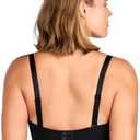 HSIA Longline Strapless Bra for Women, Anti-Slip Support Corset for Large Bust Convertible Bustier Bandeau for Big Breasts (Black) 36D