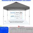 10x10ft Replacement Canopy Top with Air Vent— Instant Canopy Top Cover ONLY,Canopy Tent Top Cover for Straight Leg Canopy Frame - for Outdoor Garden Patio Sun Shade，No Frame (Dark Gray)