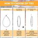 100PCS Metal Cable Zip Ties Heavy Duty 24 Inch Long Stainless Steel ZipTies 270LBS Tensile Strength Steel Wire Ties Multi-Purpose Self-Locking Metal Wrap Ties for Indoor and Outdoor