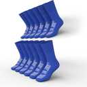 AMERICAN HOSPITAL SUPPLY AHS Slipper Socks | Blue X-Large Polyester-Spandex Knit Grip Socks with Elastic Cuff | Pack of 6 Non Skid Socks