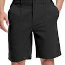 TBMPOY Mens Work Dress Shorts Golf Stretch Waistband Summer Pleated Casual Business Dressy Short for Men with Pockets, Size 34