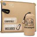 Inflatable Seat Cushion  Stadium, Airplane & Travel Comfort - 2 Inch Thick Self-Inflating Foam, Perfect for Bleachers, Camping, Office, Car - Includes Travel Bag and Carabiner (Khaki/Black)