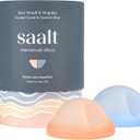 Saalt Menstrual Disc Duo - Soft, Flexible, Reusable Medical-Grade Silicone, Wear 12 Hours, Removal Notch Duo, Includes Both Sizes, Menstrual Cup | Tampon Alternative, Made in USA, Lasts 10 Years (Regular Blue & Small Coral)