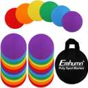 4inch & 9inch Poly Spot Markers for Agility Dot for Gym/PE Training, Dance, 6/12/24 Pcs Round Multiple Color & Size Rubber Non-Slip Spot Marker for Games, Floor Dots and Sport Activities