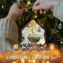 2 x Oh Holy Night Nativity Ornament 2025  Wooden Christmas Tree Decoration with Baby Jesus in Manger & Star of Bethlehem  Rustic Christian Holiday Ornament & Faith Gift