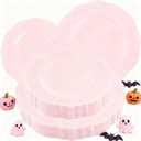 WDF 60pcs Pink Plastic Plates - Baroque Pink Disposable Plates Including 30 Dinner Plates 10.25inch, 30 Dessert Plates 7.5inch for Upscale Wedding &Parties