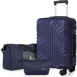 Carry On Luggage Set 22x14x9 Airline Approved, 3 Piece 20 Inch Lightweight ABS Hardside Suitcases with Spinner Wheels and TSA Lock