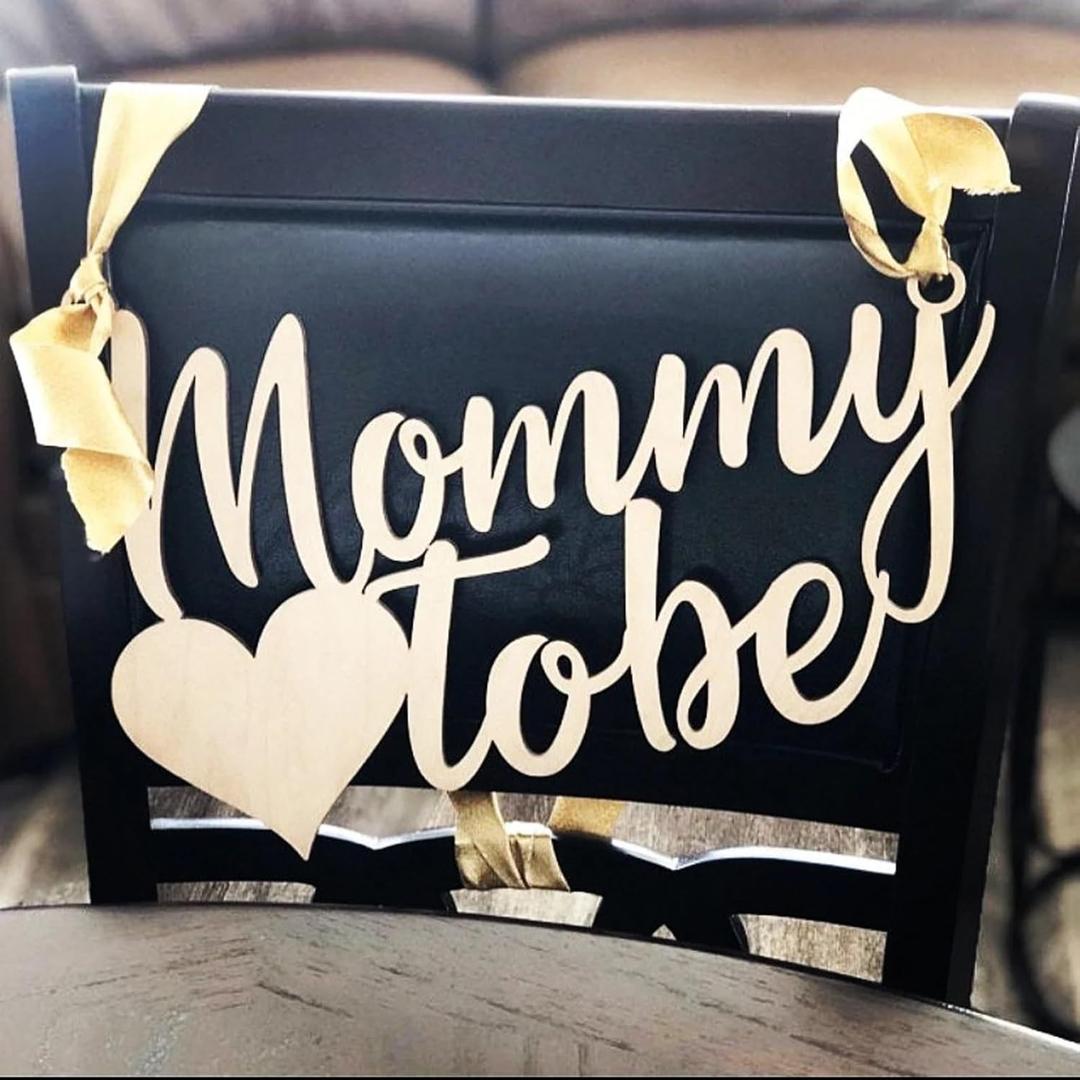 Mommy to Be Chair Sign,Wooden Baby Shower Chair Decor for New Mommy Gender Reveal,Baby Shower Party Decor, 220mm x 350mm
