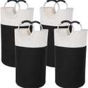 4 Pack 82L Laundry Basket, Waterproof Fabric Clothes Baskets Dirty Clothes Hamper Laundry Bag with Foam-Protected Aluminum Handles for College Dorm Family Bathroom