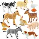 10-Piece Realistic Farm Animal Figures, Educational Toys for Toddlers 3-5 Years Old, Sensory Play & Learning Toys for Preschool Kids, Boys & Girls