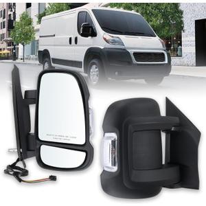 Right Passenger Side Mirror Compatible with 2014-2026 Ram Promaster 1500/2500/3500 with Power Glass Heated turn signal light manual folding Replace#CH1321376 5VE98JXWAD(8Pins)