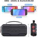 Switch Case for Nintendo Switch 2 & Switch OLED - Premium Protective Carrying Case with Storage for Console, Joy-Cons, 10 Game Cards - Durable Travel Case for Nintendo Switch 2/Switch OLED Accessories (M-Bag only)