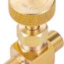 2 Piece Heavy Duty Brass Instrument Replacement Control Needle Valve 1/4" Npt Male X 1/4" Npt Male Connection