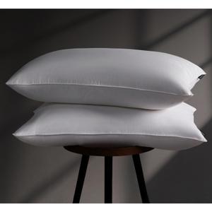Luxury Feather Down Pillow Queen Size Set of 2 Pack, 100% Cotton Hotel Collection Bed Pillows for Sleeping, Down Surrounded Soft Medium Firm Pillows for Side Back Stomach Sleepers 20" x 30"