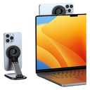 SODI Continuity Camera Mount for Desktop Monitor and MacBook, Foldable iPhone Webcam Mount, Magnetic Phone Stand Compatible with iPhone 17/16/15/14/13/12 Series,MacBook OS Ventura,Facetime- Black