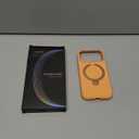 TORRAS Q3 Silicone 360 Spin for iPhone 17 Pro Case with Stand, Fit for MagSafe, Magnetic Ring Stand with Camera Control, Liquid Silicone Rubber Soft Phone Case for iPhone 17 Pro 6.3'', Pastel Orange