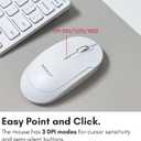 Macally White Wireless Keyboard and Mouse Combo - Quiet Productivity Duo - 2.4G Small Keyboard and Mouse Wireless - 78 Key Quiet Cordless Compact Mouse and Keyboard Combo with Mini Body