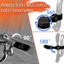 FOVPLUE 1.25" Highway Footpegs,Short Angled Adjustable Highway Pegs w/Mounts for Harley Touring Street Glide Electra Glide Road King Softail CVO Dyna Trike VRSC Sportster w/1-1/4" Engine Guard,Black#3