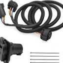 7-Foot 7-Pin Trailer Wiring Harness Kit, Compatible with 1997-2021 Ford F150,F250,F350,F450,F550, GMC, Chevy, Ram, Nissan, Toyota, Truck Bed Extension for 5th Wheel & Gooseneck Trailers
