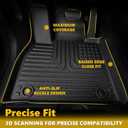 Floor Mats & Cargo Liner for Lexus RX 2010-2015 All Weather Automotive TPE Liners Set Anti-Slip Waterproof Floor Liners Accessories (Car Mats+Trunk Mat) Black