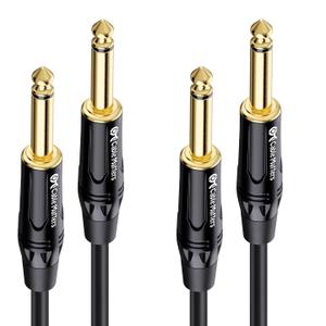 Cable Matters 2-Pack 1/4 Inch TS to TS Electric Guitar Cable - 3ft, Guitar Amp Cord, Instrument Cable for ElectricGuitar, Mandolin, Bass AMP, Keyboard, Mixer, Equalizer