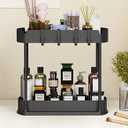 1 Pack Multi-Purpose Pull-Out Storage Organizers, Under Sink Organizers and Storage for Bathroom & Kitchen, Under Cabinet Organizers and storage, 12.8 Inch, Black (12.8 Inch, Black)