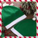 4 Piece Santa Claus Hats Car Seat Headrest Covers Interior Christmas Car Headrest for Xmas New Year Festival Holiday Party Decorations (Green)
