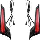 HDBUBALUS Motorcycle Filler Panel Lights LED Rear Fender Turn Signal Brake Lamp For Harley Touring Road King Street Glide 2014-Later (Color: Black Red) (Black Housing Red Lens)