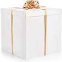 Kolldenn Extra Large Gift Box with Lid, Giant Gift Box for Gender Reveal Big Presents with Bows and Ribbons for Birthday Special Celebrations Anniversaries Wedding Party(White,20x20x20 Inches)