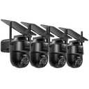 GALAYOU 2K Security Cameras Wireless Outdoor-360Â° PTZ Cameras for Home Security with Solar Panel Battery Powered, Night Vision, Two-Way Audio, PIR Sensor, Works with Alexa, R1 4P Black (2.4Ghz Only)