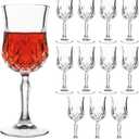 UMEIED 12 Pack 7.2oz Wine Glasses, Small Stemware for Red Wine, Port, Sherry, Dessert Wine, Crystal Clear Classic Glass Goblets Elegant Glassware for Restaurants, Bars, Home Use