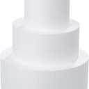 Crafare 3 Tiers Round Foam Cake Dummies Set 4" 6" 8" White Fake Practice Cake Dummy 9 Inch Tall for Christmas Wedding Supplies Baby Shower Birthday Cake Decorating Display