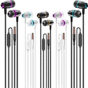 Earphones 3 Pack in-Ear Headphones with Microphone, Wired Earbuds for iOS and Android Smartphones, Laptops, MP3, Gaming, Walkman(Black+White+Red)