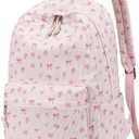 BTOOP School Backpack for Teens Large Corduroy Bookbag Lightweight Girls Boys Casual High School College 17 inch Laptop Travel Bag (Pink Bow Floral-1)