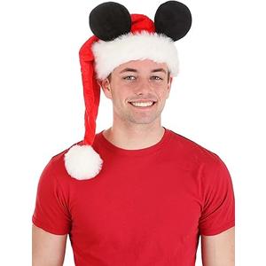Disney Mickey Mouse Santa Hat - Velour and Faux Fur Santa Hat with Mouse Ears