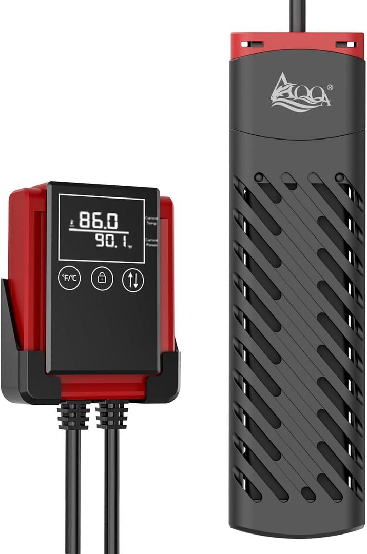 AQQA 800W Aquarium Heater Fish Tank Heater for Aquarium Submersible Thermostat Heater with Intelligent Temperature Probe Adjustable Temp Range 59-94 (800W for 80-230Gal)
