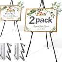 VAIIGO 63" Display Easel Stand - 2Packs Art Easels for Wedding Sign Poster Stand Folding Floor Adjustable Metal Black Easel Instant Tripod Easel for Painting Wedding Welcome Sign Stand
