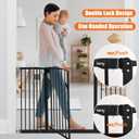 7 x keny 29"-42.5" Baby Gate for Stairs, Auto Close Safety Dog Gate, Pressure Mounted Easy Walk Through Pet Gate for Doorways, Durable Stair Gate, 30" Tall, Black