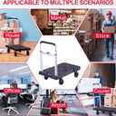 Folding Hand Truck Portable Trolly,Platform Transport Hand cart with 330lbs Capacity Practical handling Tools for Household Industrial Black