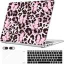 Case for Compatible with Microsoft Surface Laptop 13.8 inch Touchscreen 2024 Model 2036(7th Edition), Laptop Plastic Pattern Hard Shell Case, Keyboard Cover, Screen Protector, Butterfly&Leopard Print