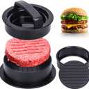Burger Press, Hamburger Press Patty Maker With 100Pcs Hamburger Patty Paper, 3 in 1 Non Stick Patty Mold for Stuffed Burgers, Sliders, Veggie Beef Burger, Kitchen Barbecue Tool Grilling Accessories