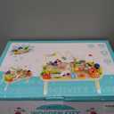 Wooden Montessori Activity Table for Toddlers, Baby Busy Table with Bead Maze, Shape Sorter, Cars & Road Signs, Traffic Learning Activity Center Sensory Toys for Birthday Gift Boys Girls 1+ Year Old (Vibrant Mix of Red, Blue, Green, and Yellow)