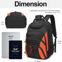 Boavan Laptop Backpack for men, 17.3 inch Laptop Bag with USB Port, Waterproof Travel Work Backpack Purse, Anti-Theft Teacher Nurse Doctor Casual Bookbags Office Business backpack， Black&Orange