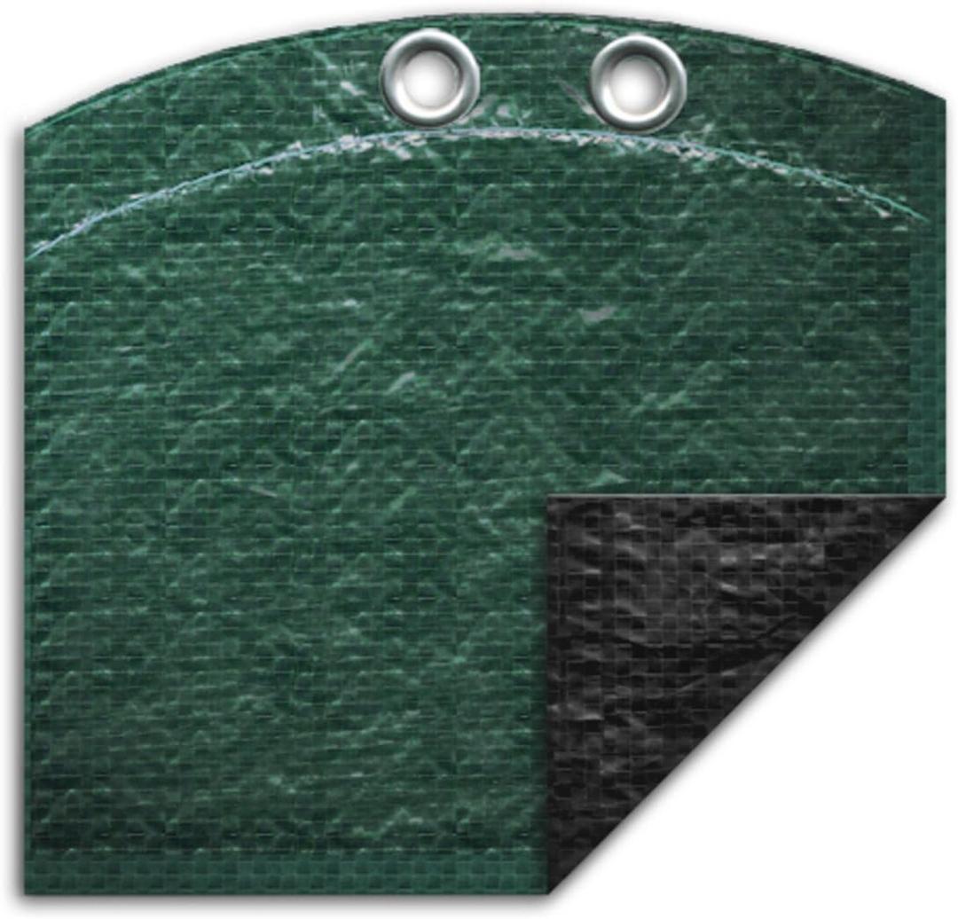 Robelle 15 ft Heavy Duty Green Winter Pool Cover for Above Ground Pools, 4 ft Overlap (19 ft Cover Size), Solid 8 x 8 Scrim, 2.36 oz/yd2, Style: 3215-4