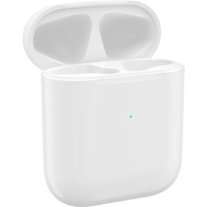 Wireless Charging Case for AirPods 1/2 Generation, Compatible with Air Pods 2nd Charging Case Replacement, Support Pairing and Sync, Without Earbuds (White)