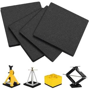 OULEME RV Leveling Block Flex Pads, 8.5” Rubber Jack Pads, Anti-Vibration & Anti-Slip Mats, for Camper Travel Trailer Jacks & Stands & Stabilizers on Uneven Surfaces, 4-Pack 218*218*19